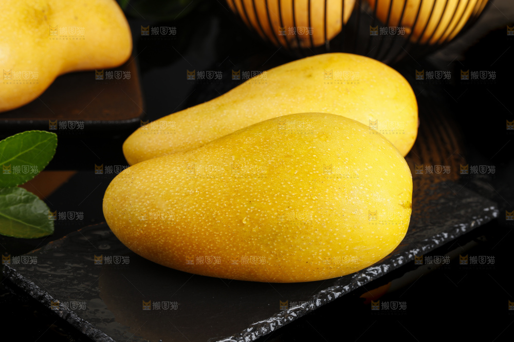 黑石板上放着新鲜的水仙芒