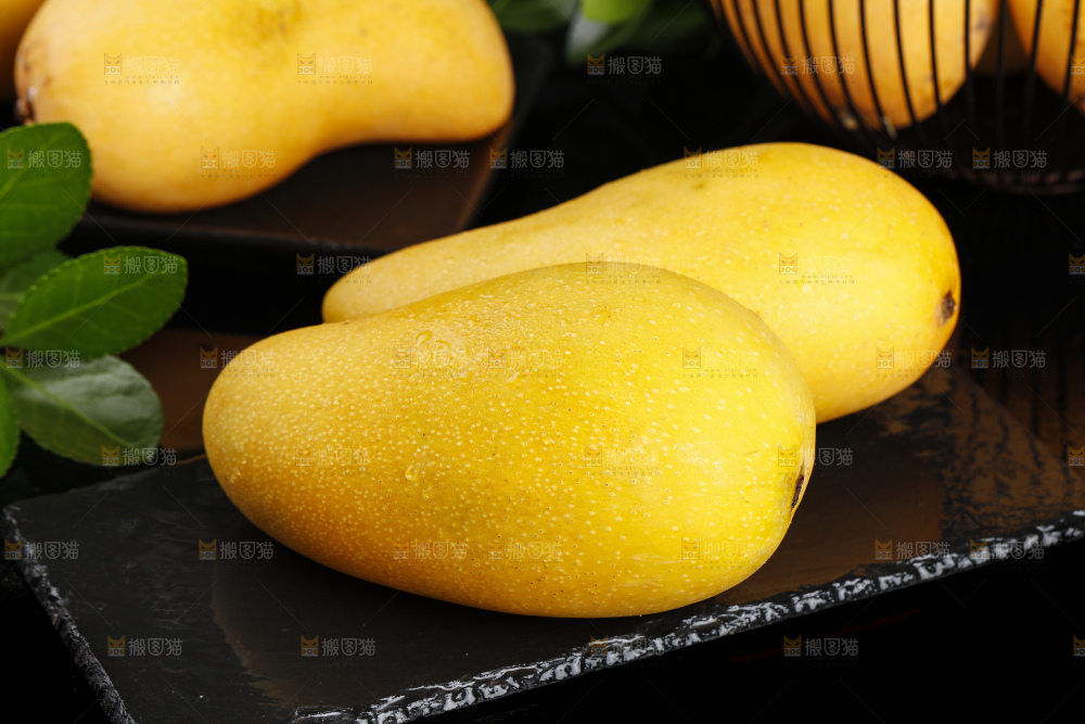 黑石板上放着新鲜的水仙芒
