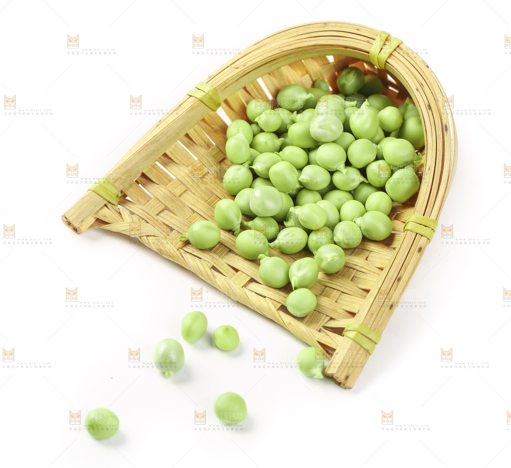 篮子里放着豌豆粒