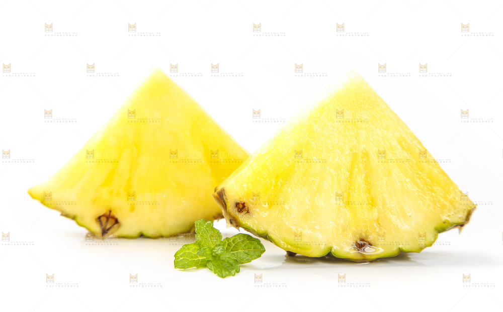 白底上的凤梨