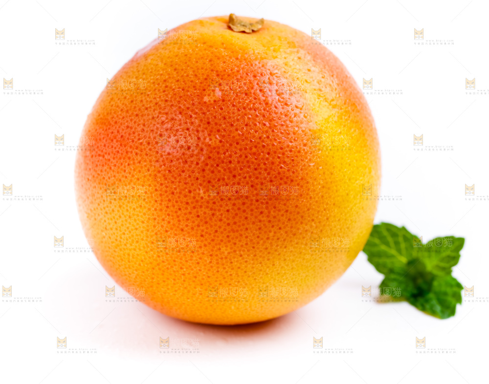 白底上摆放着西柚