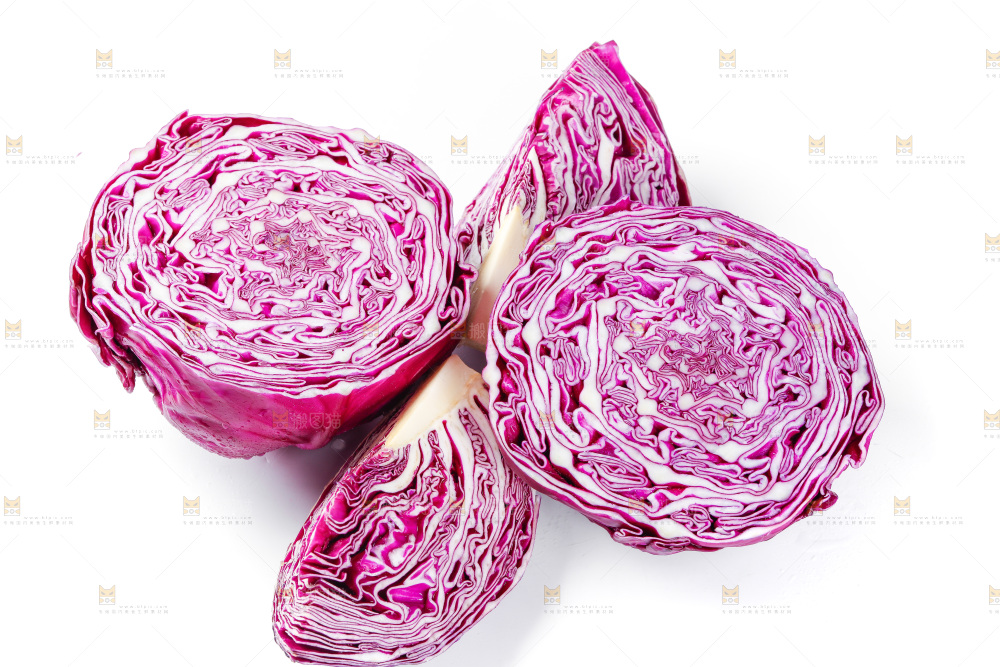 白底上放着甘蓝