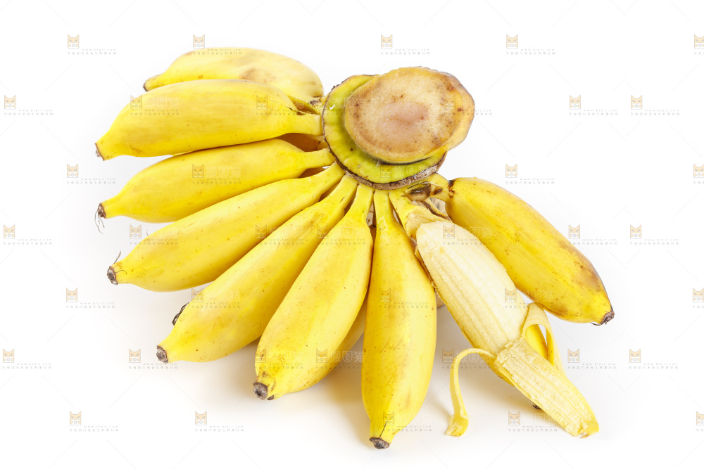 白底上的小香蕉