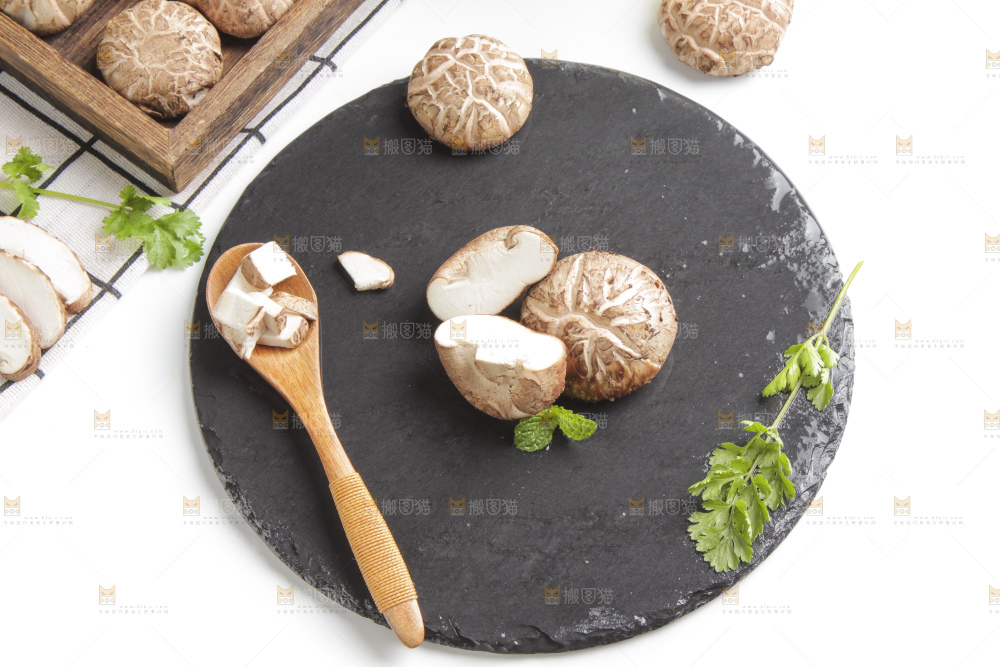 石板上的冬花菇