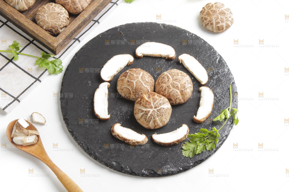 石板上的冬花菇