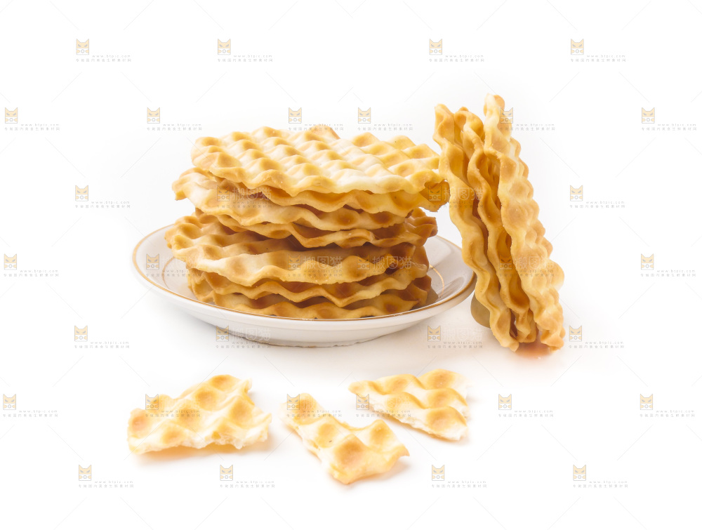 白底上的饼干