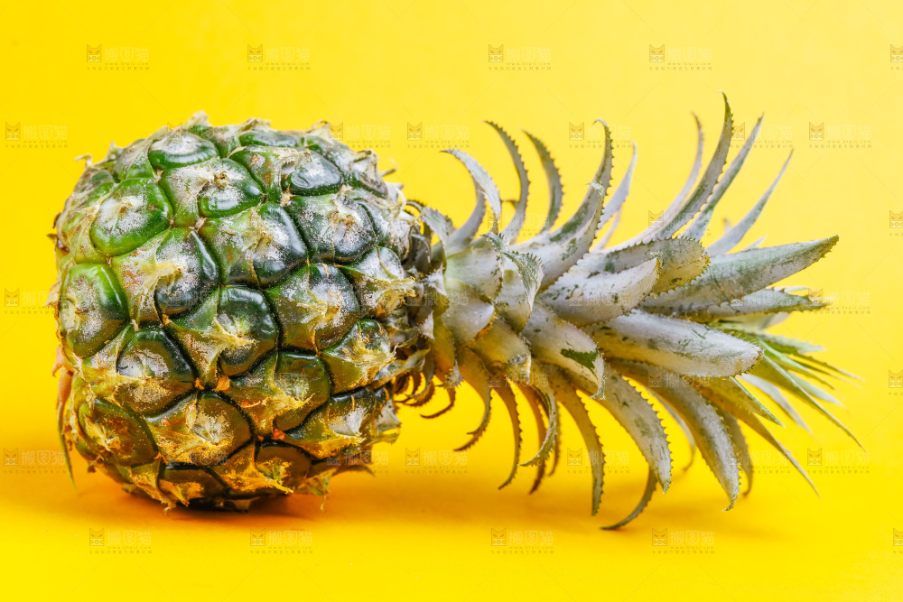 浅底上放着云南香水小菠萝