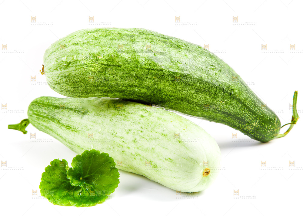 白底上的山东羊角蜜甜瓜