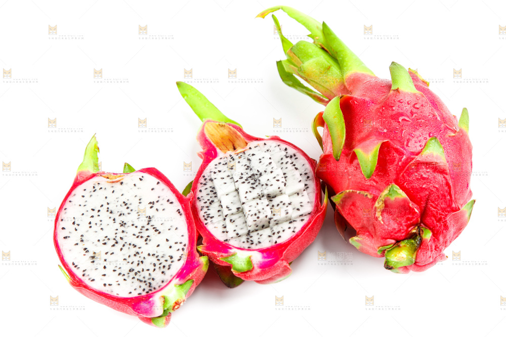 白底上放着越南白心火龙果