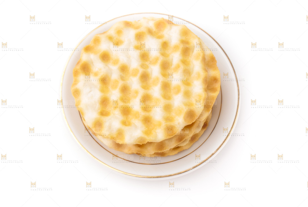 白底上的饼干