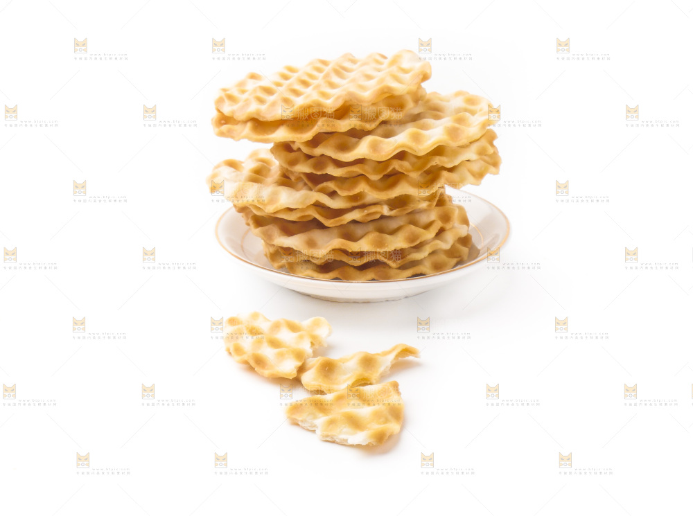 白底上的饼干