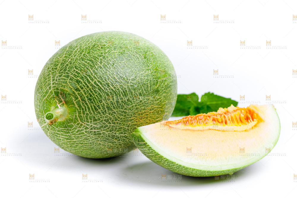 白底上的哈密瓜