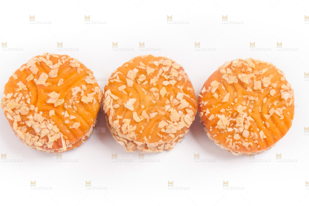 白底上的饼干