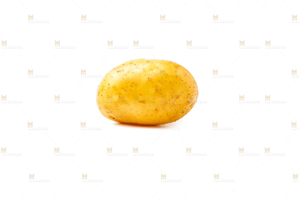 黄心土豆放在白底上