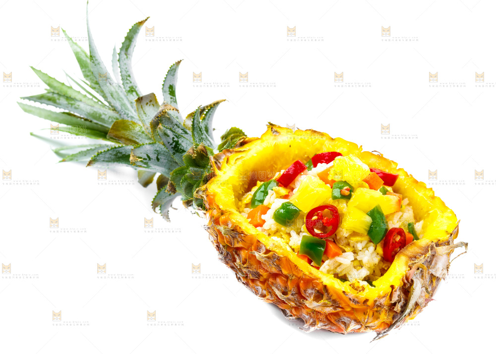 白底上的菠萝饭