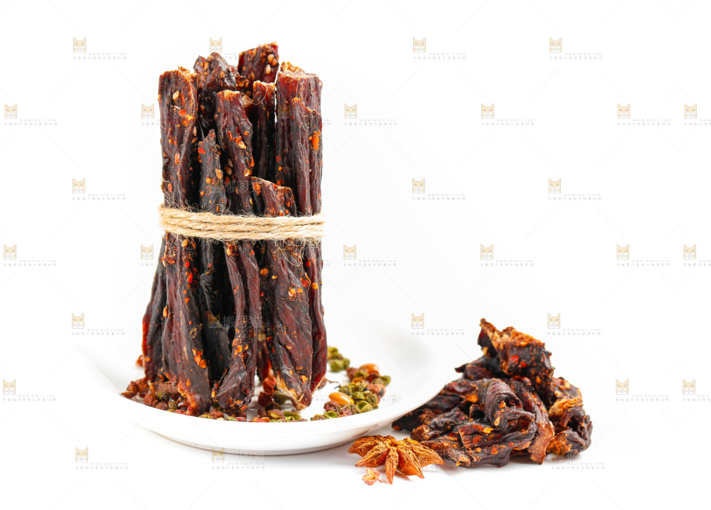 白底上的牛肉条