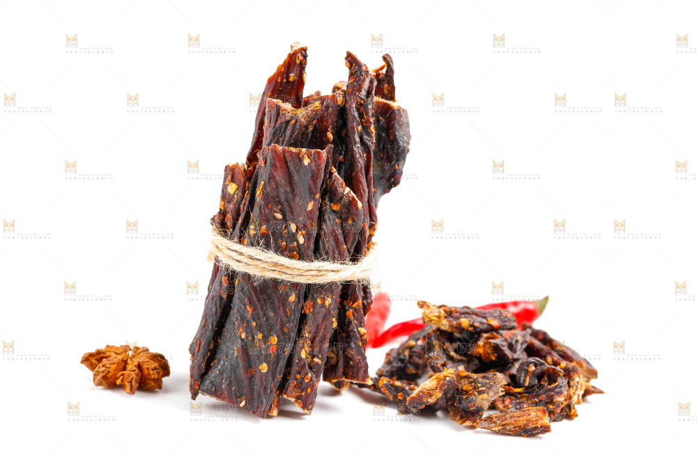 白底上的牛肉条