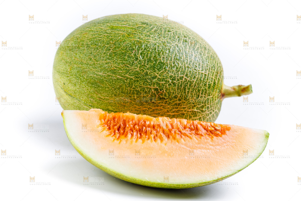 白底上的哈密瓜