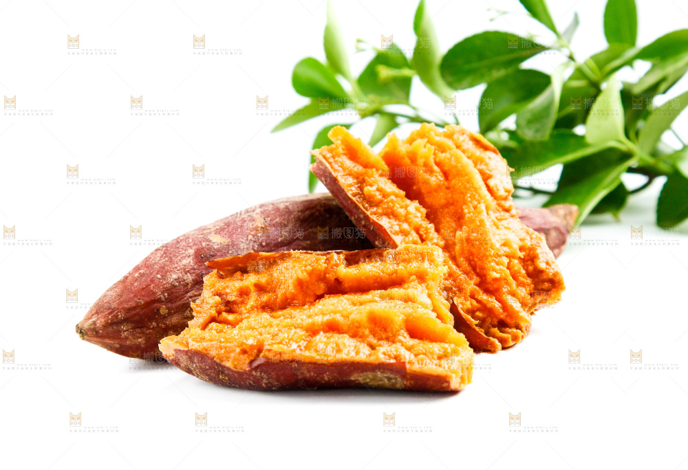 白底上的红心红薯