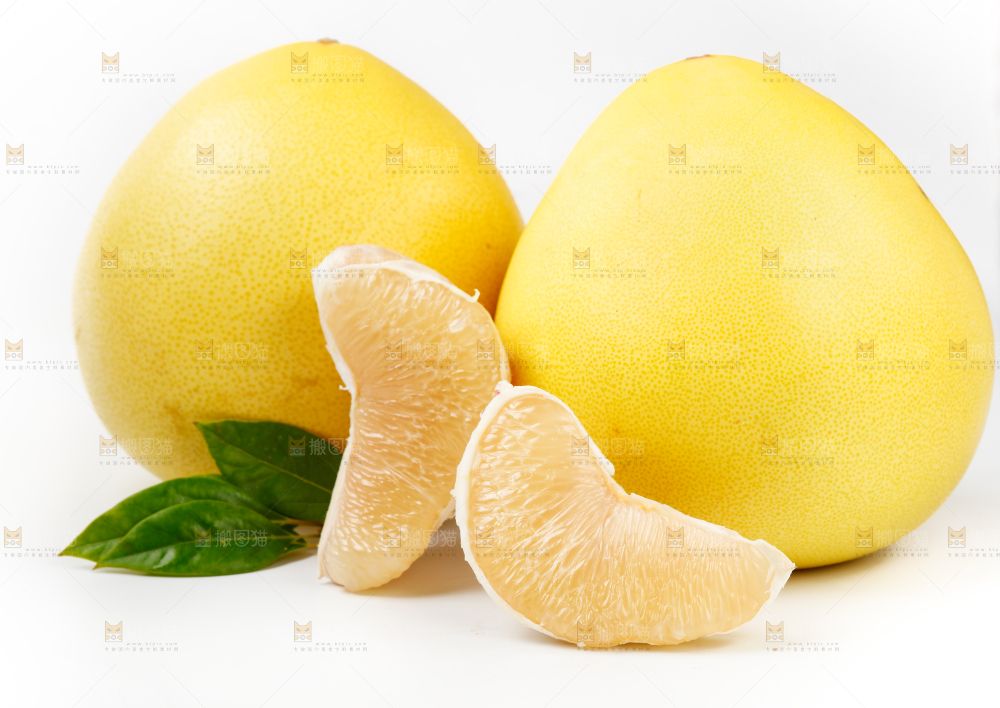 白底上的蜜柚