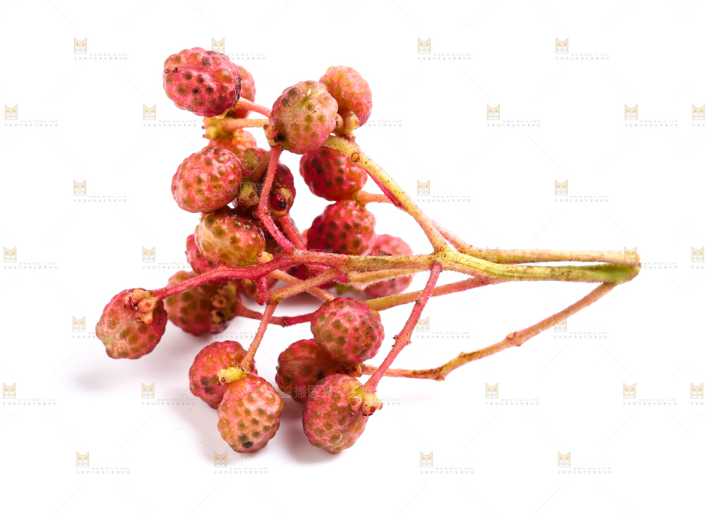 白底上摆放着花椒