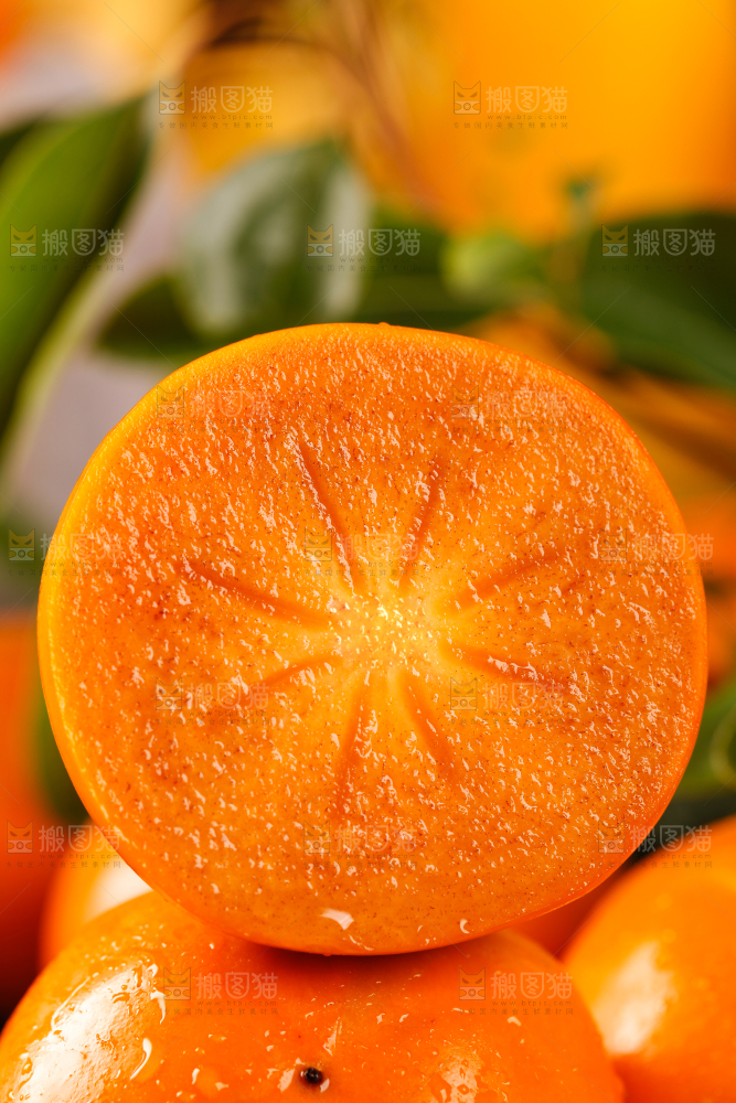 黑石板上的陕西脆柿子