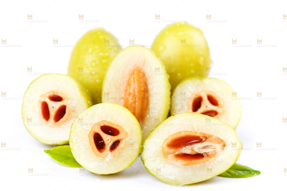 白底上放着橄榄