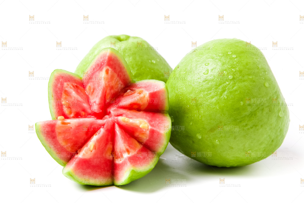 白底上放着广西红心芭乐