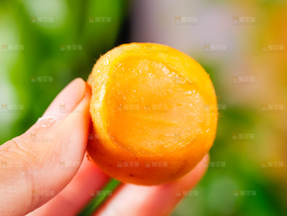 手里拿着枇杷