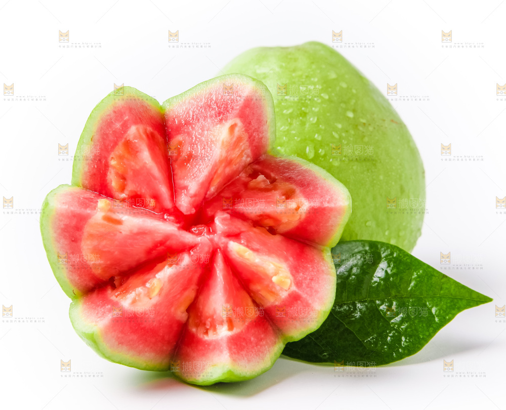 白底上放着广西红心芭乐