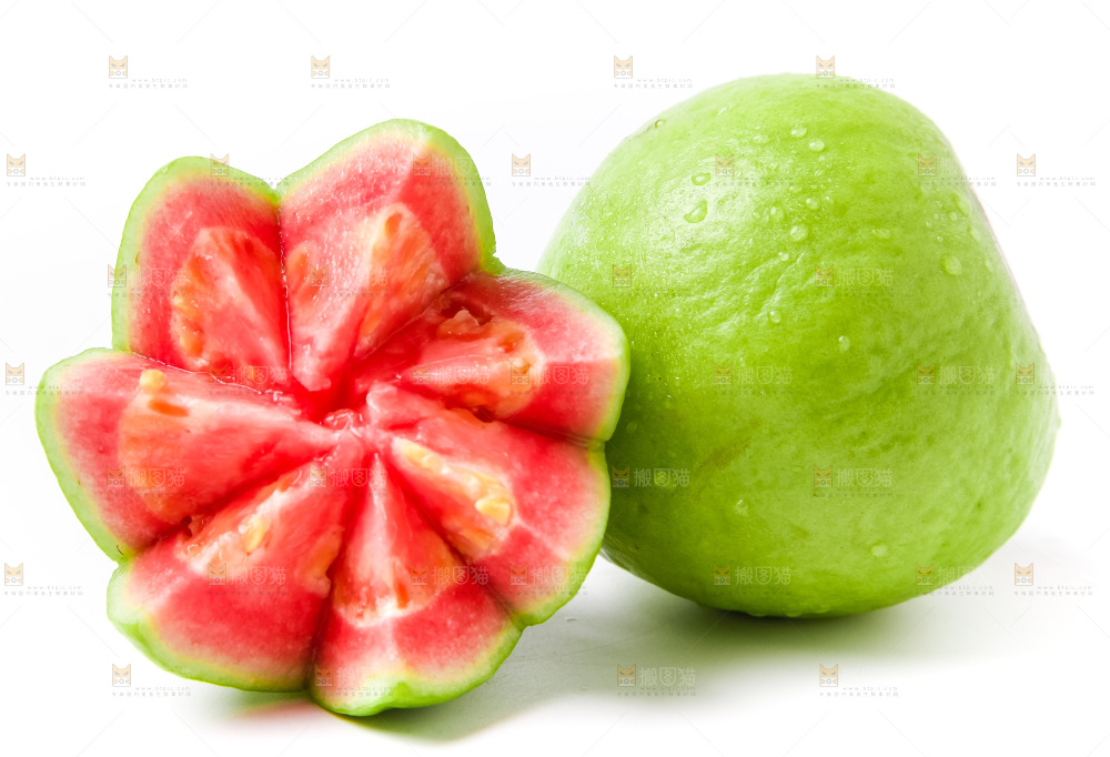 白底上放着广西红心芭乐
