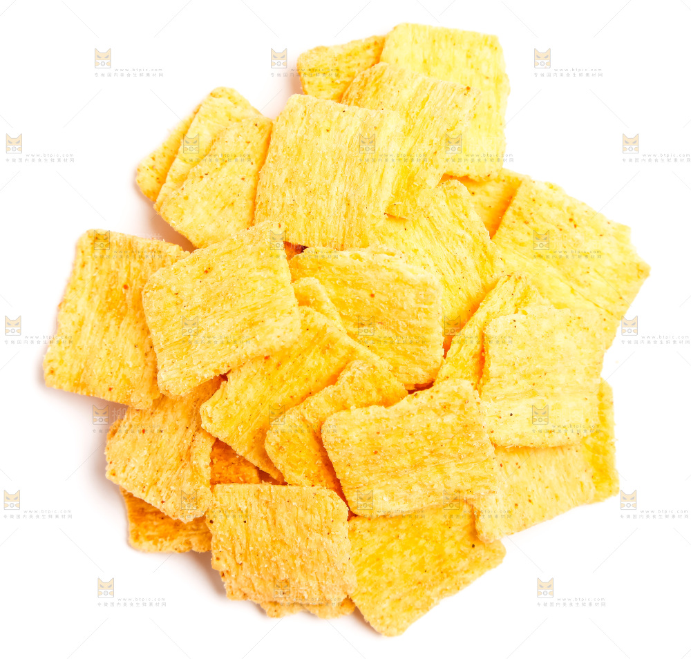 白底上放着锅巴