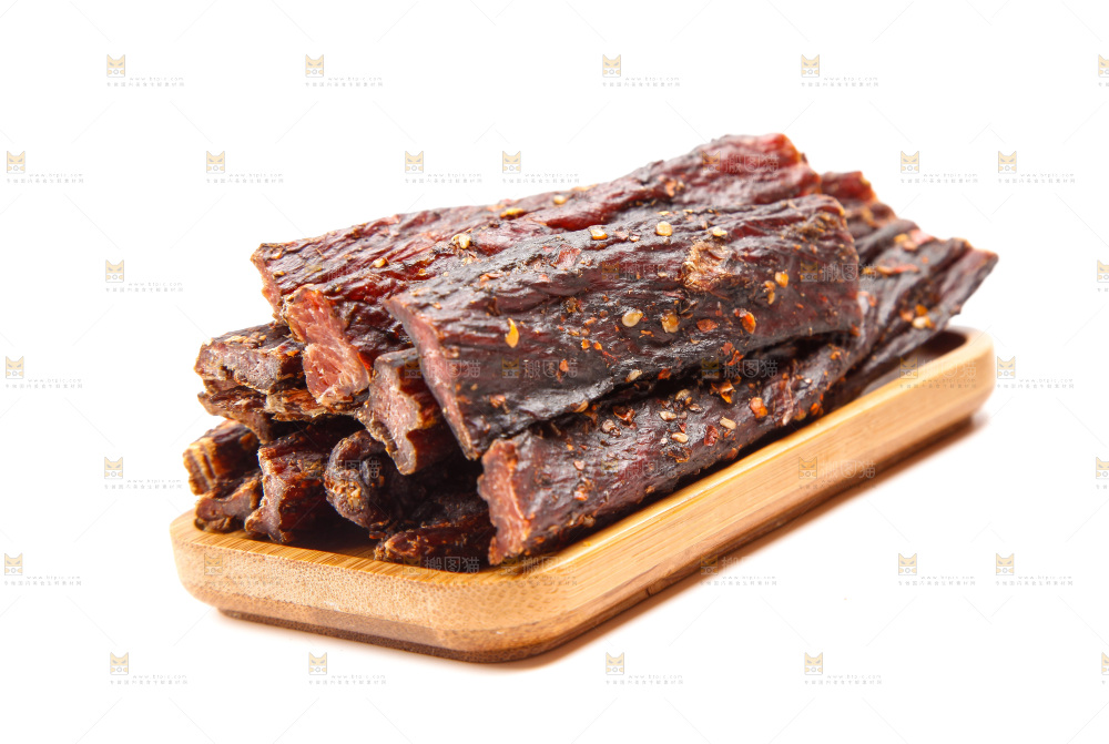 白底上的牛肉干