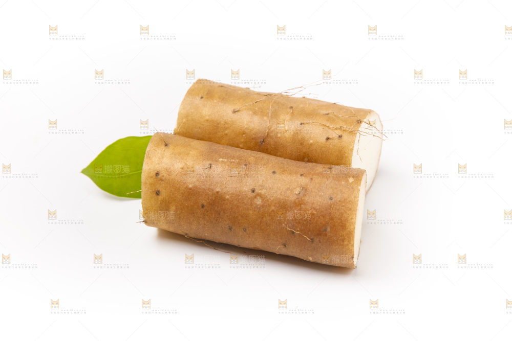 白底上放着淮山药