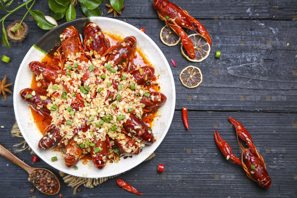 小龙虾纹理背景