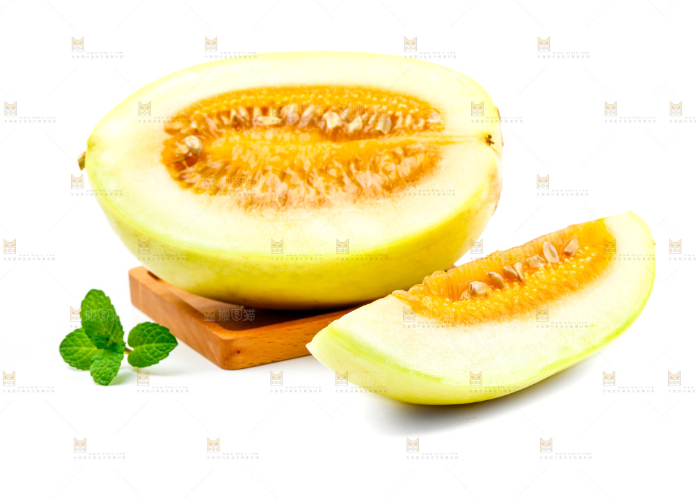 木板上的蜜瓜