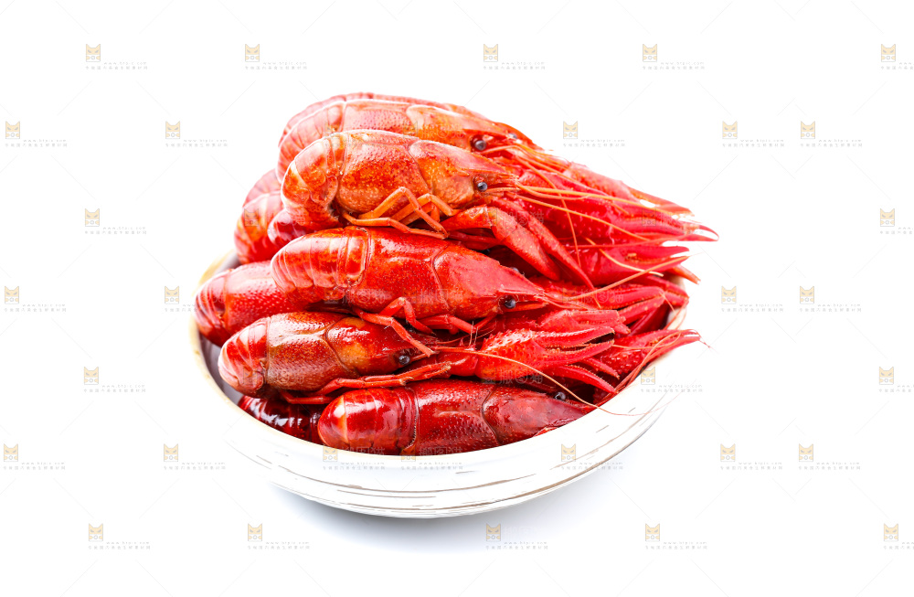 盘子里的清蒸小龙虾