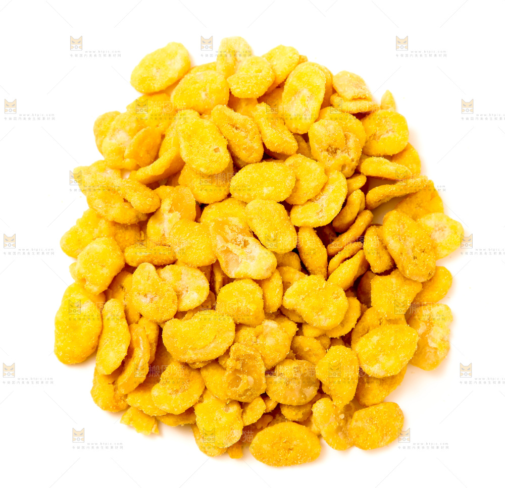 白底上放着蟹香蚕豆