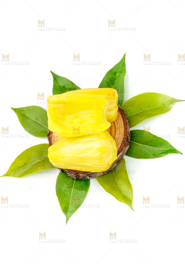 白底上的黄肉菠萝蜜
