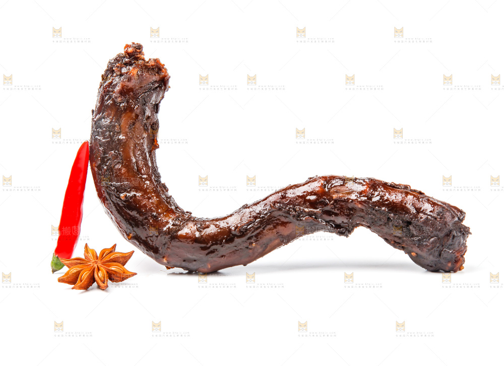 白底上的红烧鸭脖