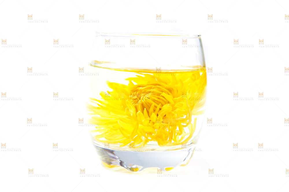 杯子里泡着菊花茶