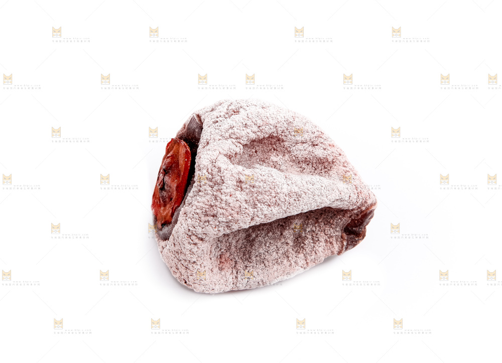 白底上放着柿饼