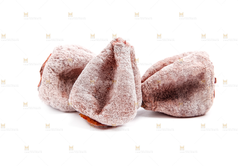 白底上放着柿饼