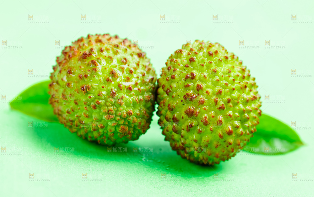 绿底上放着妃子笑荔枝