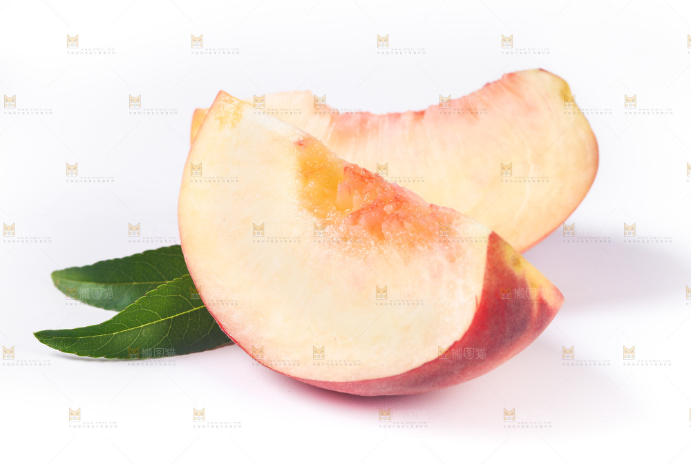 白底上放着陕西水蜜桃