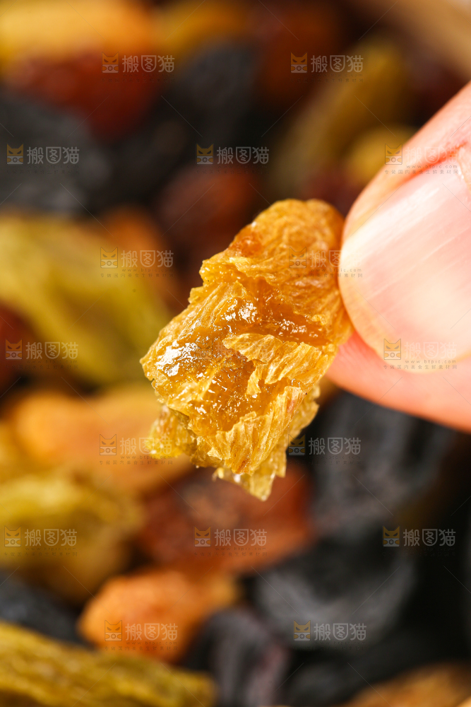 手里拿着树上黄葡萄干