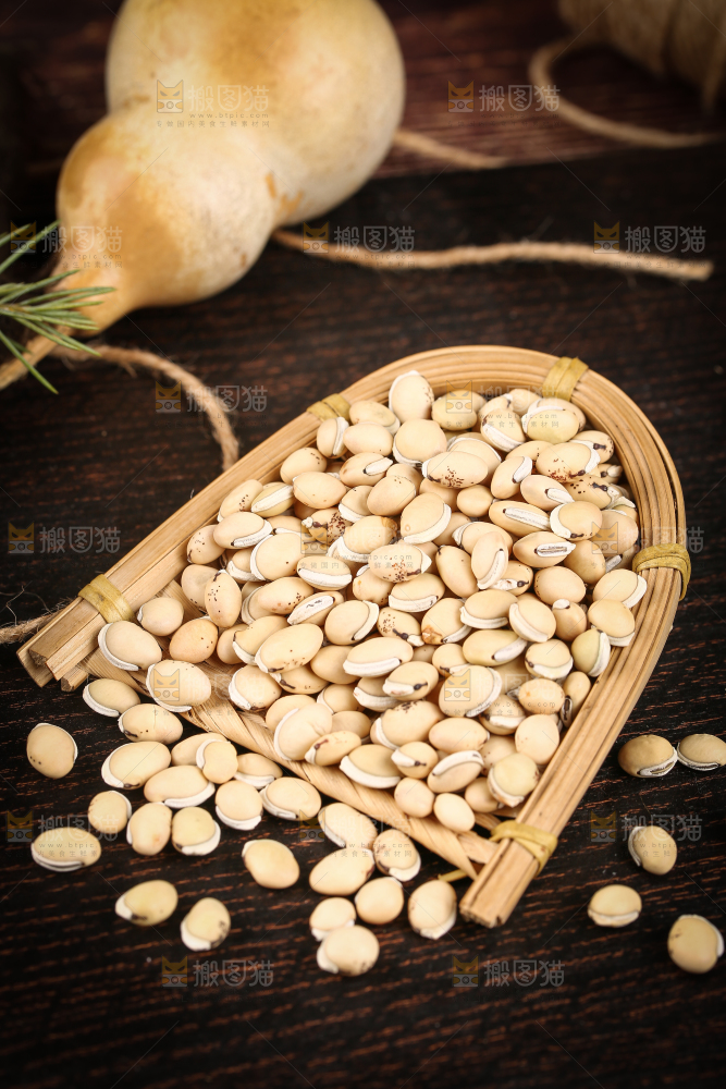 簸箕里的生扁豆