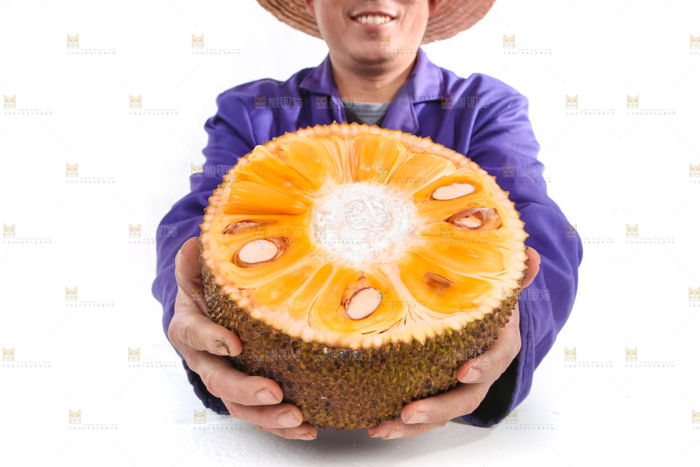 手里抱着半边泰国菠萝蜜