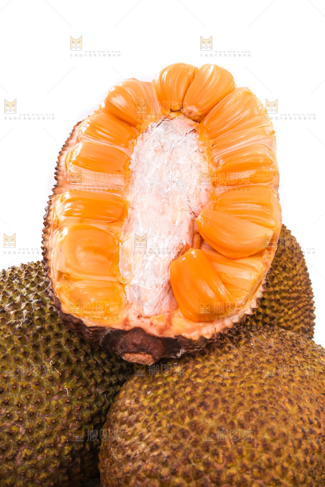 一堆新鲜红肉菠萝蜜