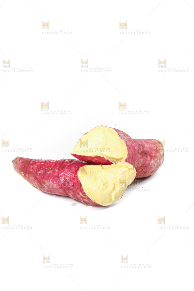 白底上的黄心板栗薯